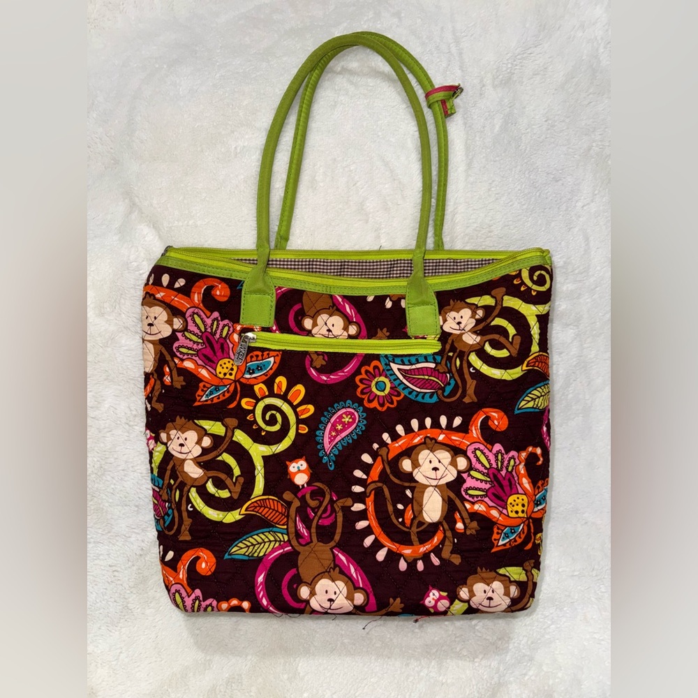 N. Gil Colorful Monkey Print Tote Bag